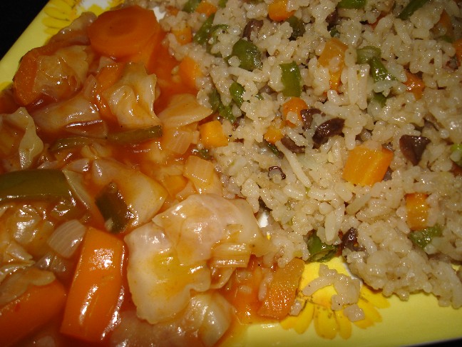 veg fried rice and veg hot and sour